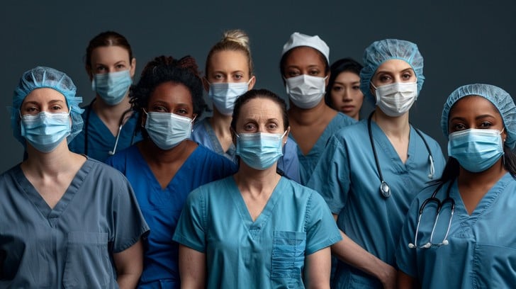 Healthcare and skin care professionals team